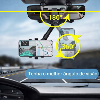 Suporte de Celular para Retrovisor com Giro 360° Ajustável e Seguro – Royal Kar