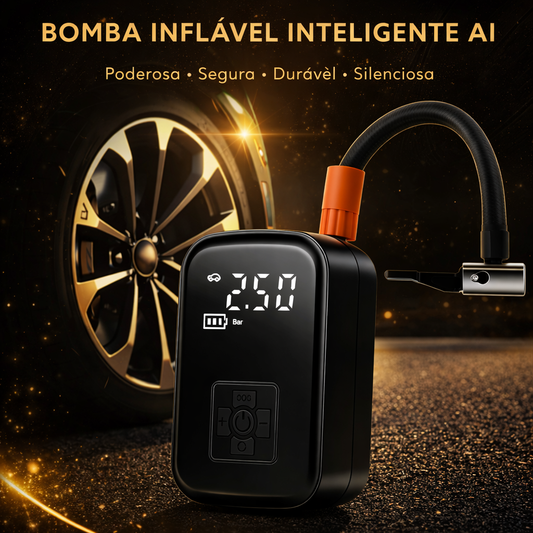 Compressor de Ar Portátil Digital com LED e SOS para Carro e Bicicleta – Royal Kar