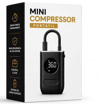 Compressor de Ar Portátil Digital com LED e SOS