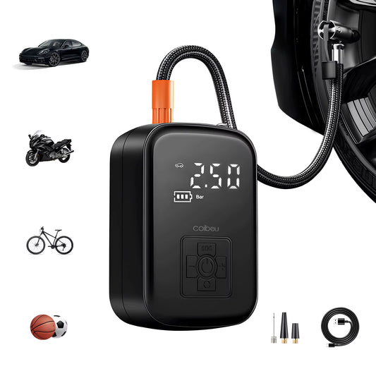 Compressor de Ar Portátil Digital com LED e SOS para Carro e Bicicleta – Royal Kar