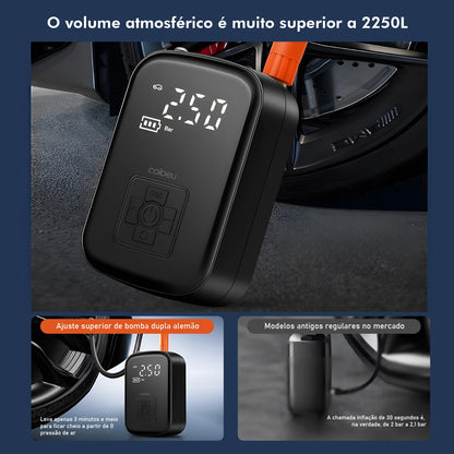 Compressor de Ar Portátil Digital com LED e SOS para Carro e Bicicleta – Royal Kar