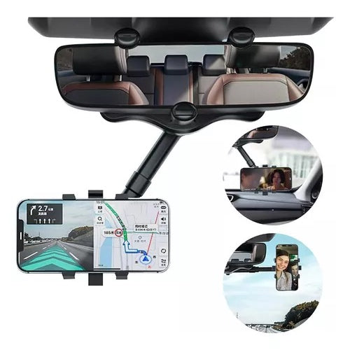 Suporte de Celular para Retrovisor com Giro 360° Ajustável e Seguro – Royal Kar