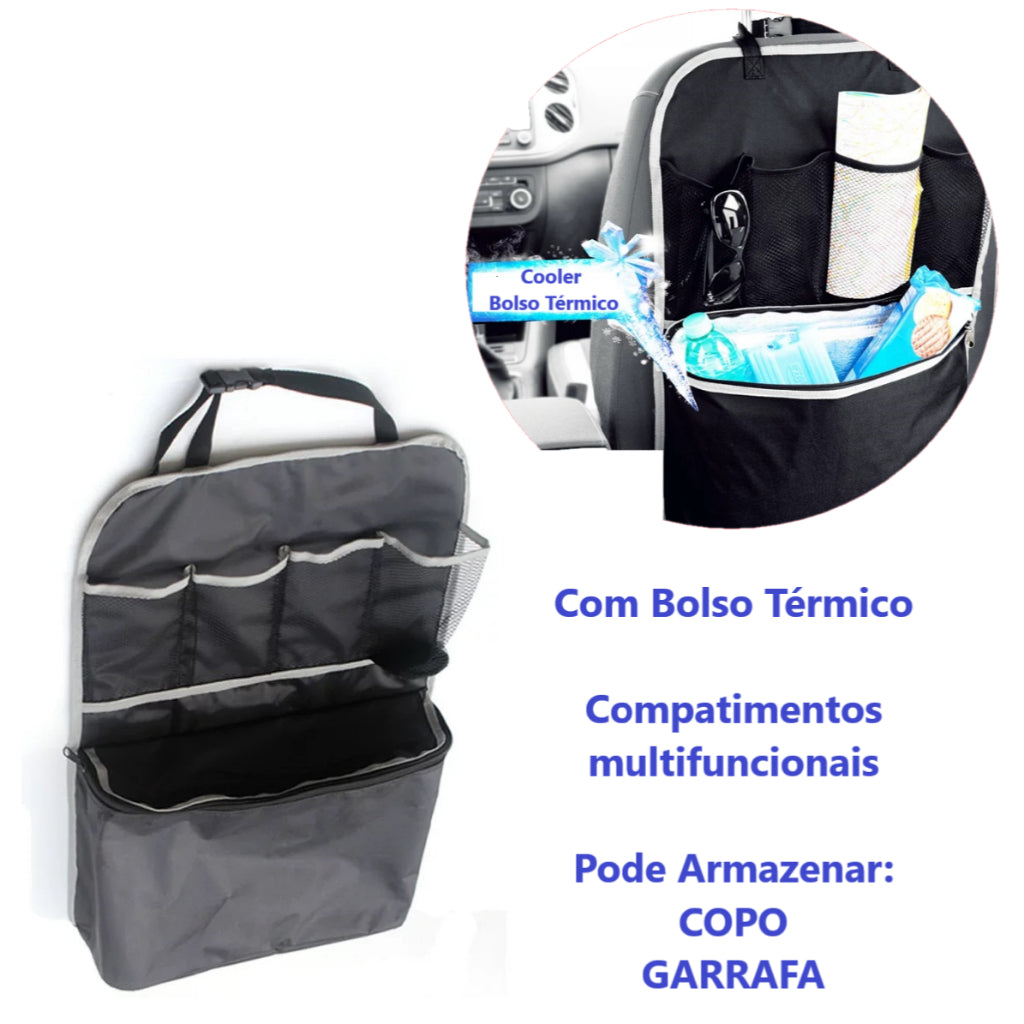 Organizador Portátil para Banco de Carro com Cooler Térmico e Porta-Treco Multiuso – Royal Kar