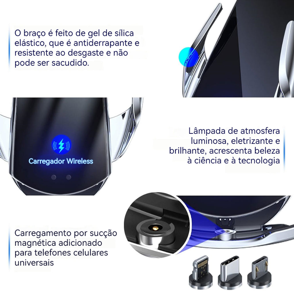 Suporte Veicular com Carregamento Sem Fio por Indução Universal – Royal Kar