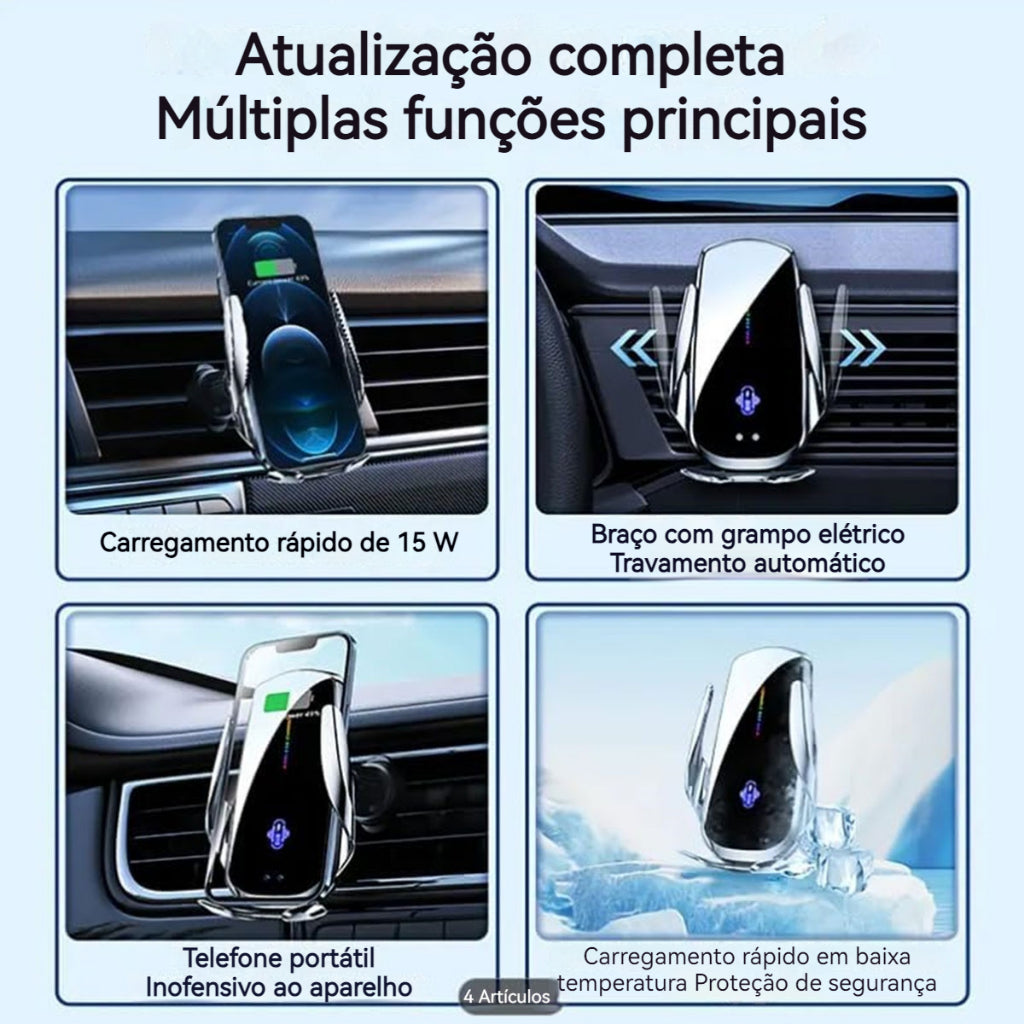 Suporte Veicular com Carregamento Sem Fio por Indução Universal – Royal Kar