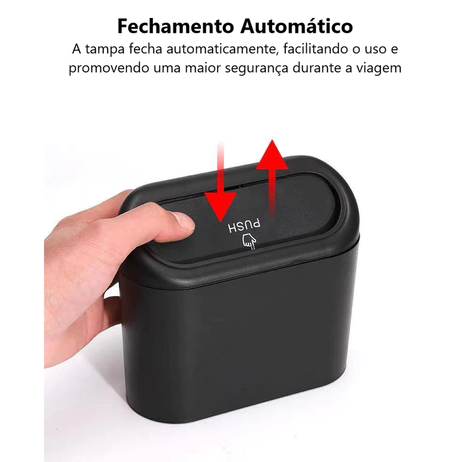 Lixeira Automotiva com Tampa Compacta Universal para Carro – Royal Kar