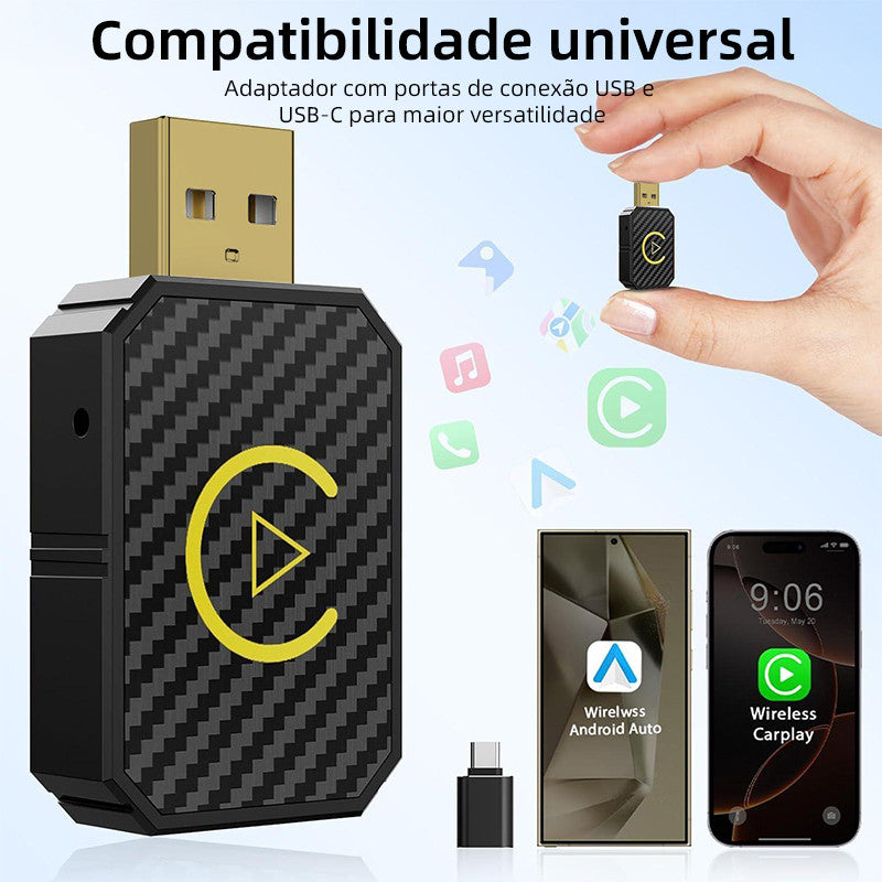 Adaptador Wireless CarPlay e Android Auto Sem Fio 2 em 1 para Carro – Royal Kar