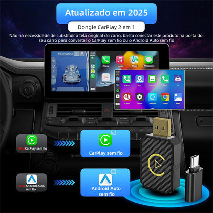 Adaptador Wireless CarPlay e Android Auto Sem Fio 2 em 1 para Carro – Royal Kar